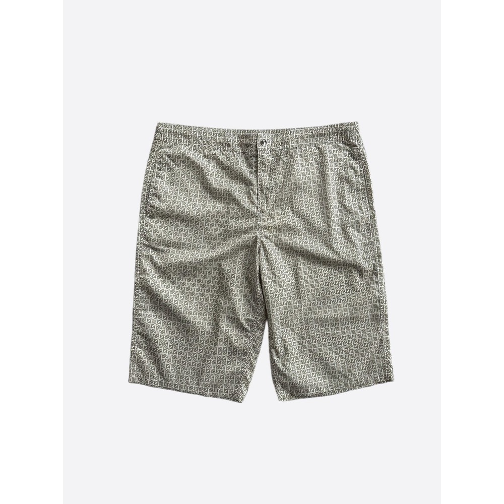 Fendi Brown & White FF Logo Swimshorts